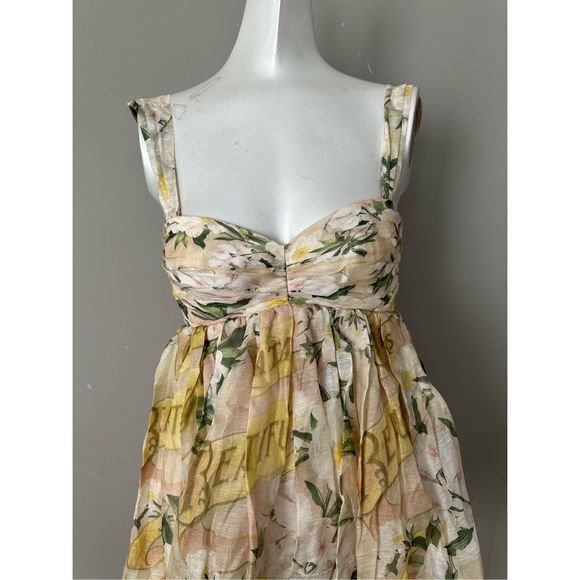 Zimmermann Coaster Floral Print Ruched Mini Dress - Picture 2 of 7